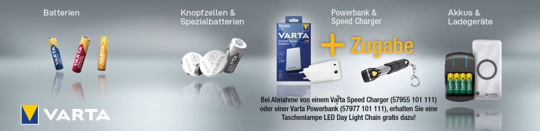 Varta Speed Charger oder Powerbank + gratis Taschenlampe...