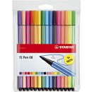 Fasermaler Pen 68 - Kunststoffetui, 15 Farben