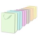 Geschenktragetasche Uni pastell sortiert  9,8x17,7x22,7cm,