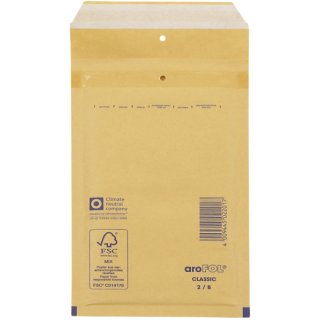 Luftpolstertaschen Nr. 2, 120x215 mm, goldgelb/braun, 200 Stück