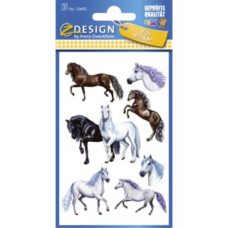 Avery Zweckform® Z-Design 53692, Kinder Sticker, Pferde, 3 Bogen/21 Sticker