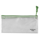 Reißverschlusstaschen - transparent/grün, A6, 200 x 100 mm