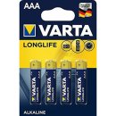 Batterie AAA/LR03 4 ST Longlife gelb