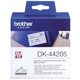 DK-Endlosetiketten Papier-Etiketten 62 mm x 30,48 m, abl&ouml;sbar wei&szlig;
