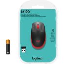 LOGITECH M190 SILENT MAUS KABELLOS ROT