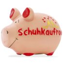 Spardose Schwein "Schuhkaufrausch" - Keramik, klein