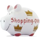 Spardose Schwein "Shopping Queen" - Keramik, klein