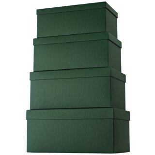 Geschenkkarton - 4 tlg., hoch, dunkelgrün