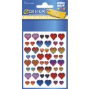 Avery Zweckform® Z-Design 55209, Deko Sticker, Herzen, 1 Bogen/48 Sticker