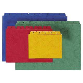 Kartei-Leitregister A - Z - für Größe A6 quer, rot