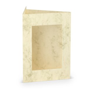 Passepartoutkarte Coloretti eckig, B6, 220g chamois marmora