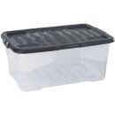 Ablagebox Aufbewahrungsbox  XW202 transparent/schwarz 42l