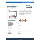 Tischwagen bis 300 kg, mit 2 Böden aus Holz 850 x 500 mm FETRA 2740