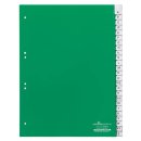 Register Hartfolie A - Z  grün  DIN A4 215/230 x 297 mm 20 Blatt