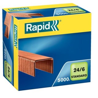 RAPID Heftklammern 24/6mm Standard, verkupfert, 5000 Stück