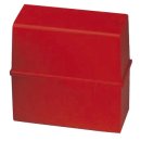 Karteibox DIN A7 quer, für 300 Karten mit Stahlscharnier, rot