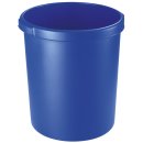 Papierkorb 30 Liter, rund, 2 Griffmulden, extra stabil, blau