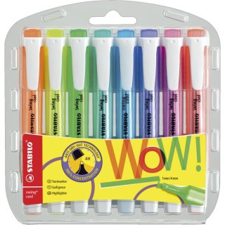 Textmarker swing® cool - Kunststoffetui mit 8 Stiften