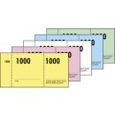 Nummernblock - 1-1000, 5 farbig sortiert, 105x50 mm, 10 x...