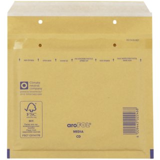 Luftpolstertaschen CD, 180x165 mm, braun, 10 Stück
