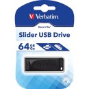 VERBATIM SLIDER USB STICK 64GB 98698 USB 2.0 schwarz