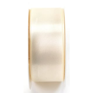 Doppelsatinband - 40 mm x 25 m, creme