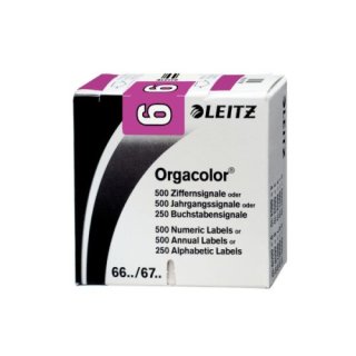 Leitz Orgacolor® Ziffernsignal 6, 500 Stück, violett