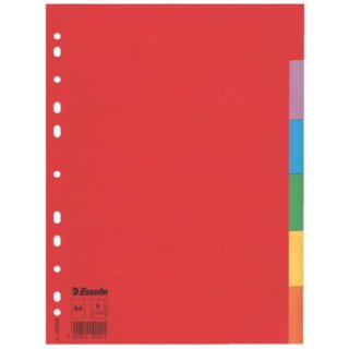 Esselte Pendarec-Kartonregister Blanko, A4, Pendarec-Karton, 6 Blatt, farbig