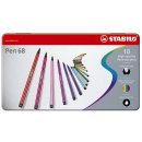 Fasermaler Pen 68 - Metalletui, 10 Farben
