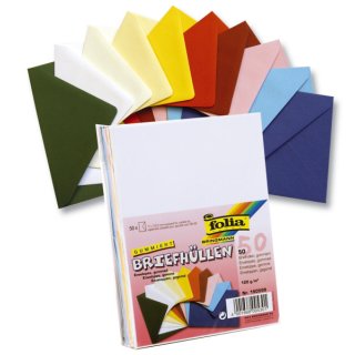 Briefumschlag - C 6, 10 Farben sortiert,  120 g/qm, 50 St&uuml;ck