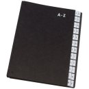 Pultordner Hartpappe - A - Z, 24 Fächer, Farbe schwarz