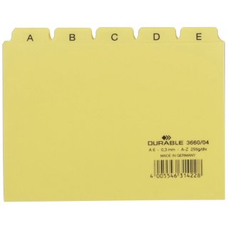 Durable Leitregister A-Z, Kunststoff, DIN A6 quer, gelb