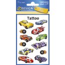 Avery Zweckform® Z-Design 56685, Kinder Tattoos, Rennfahrzeuge, 1 Bogen/12 Tattoo