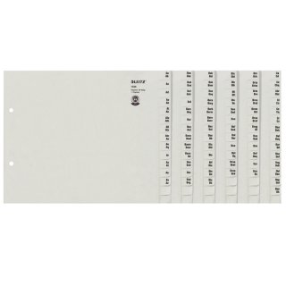 Leitz 1336 Registerserie - A-Z, Papier, A4 Überbreite, für 36 Ordner, grau