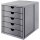 Schubladenbox SYSTEMBOX KARMA - A4/C4, 5 geschlossene Schubladen, &ouml;ko-grau