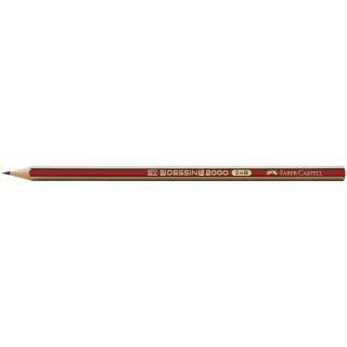 Bleistift DESSIN® 2001 mit Radierer - HB, rot-gold-gestreift