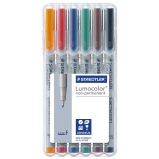 Feinschreiber Lumocolor® Universalstift non-perm., F, STAEDTLER Box mit 6 Farben