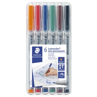Feinschreiber Universalstift Lumocolor® non-perm., M, STAEDTLER Box mit 6 Farben