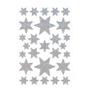 Herma 3917 Sticker DECOR Sterne 6-zackig, silber/irisierende Folie