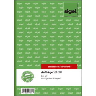 Aufträge - A5, 1. und 2. Blatt bedruckt, SD, MP, 2 x 40 Blatt