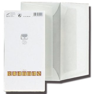 Briefumschlag Echt Bütten - DIN lang, gefüttert, 80 g/qm, 20 Stück