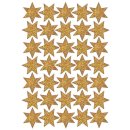 Herma 3911 Sticker DECOR Sterne 6-zackig, gold, beglimmert, Ø 16 mm