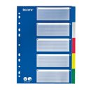 Leitz Plastikregister Blanko, A4, PP, 5 Blatt, farbig