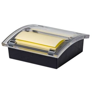 Haftnotiz Dispenser 76x76mm schwarz/transparent