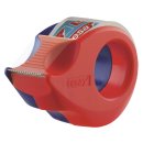 tesa® Mini Abroller, 10 m x 19 mm, rot-blau, inkl.  Rolle kristall-klar
