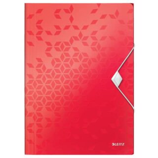 Gummizugmappe A4 rot metallic PP