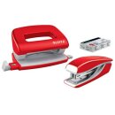Locher + Hefter mini NeXXt  WOW metallic rot