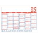 Arbeitstagekalender 2027, A4, 6M/1S, blau/rot ZETTLER 155401