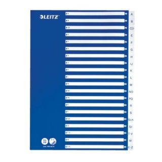 Leitz Plastikregister A-Z, A4, PP, 20 Blatt, Blisterverpackung, weiss
