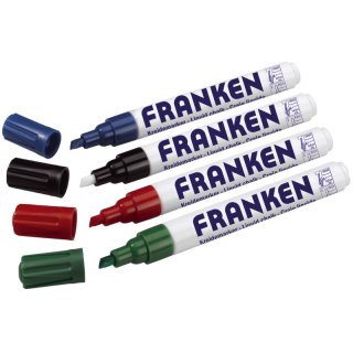 Franken Kreidemarker, 2-6, je 1x schwarz, grün, rot und blau, 4 Stück